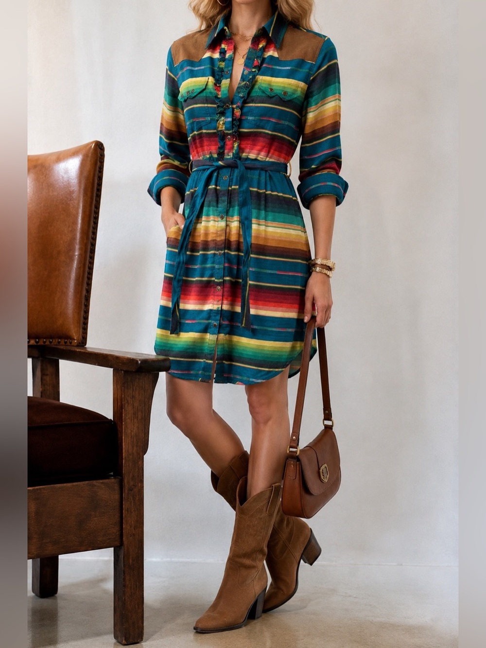 NWT Tasha Polizzi Colt 44 Tunic Dress Sapphire, Size S